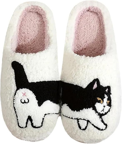 Pantoufles De Chats Blanches